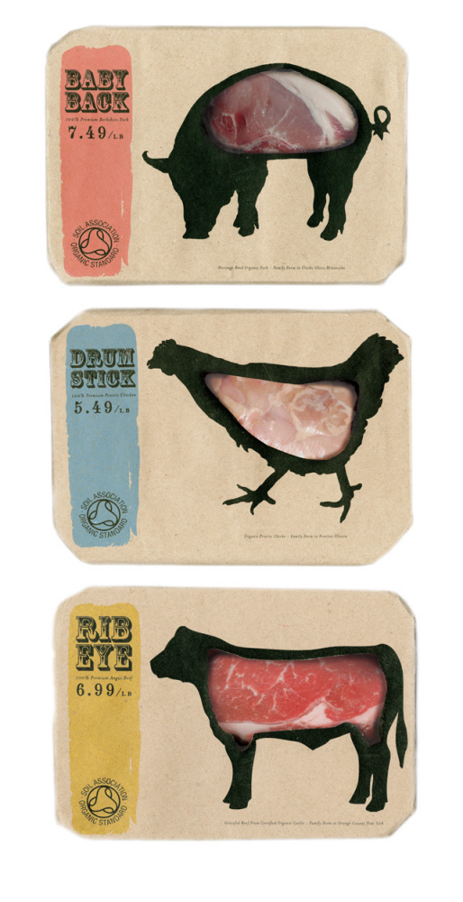 بسته بندی گوشت مرغ و گاو بصورت کاغذی